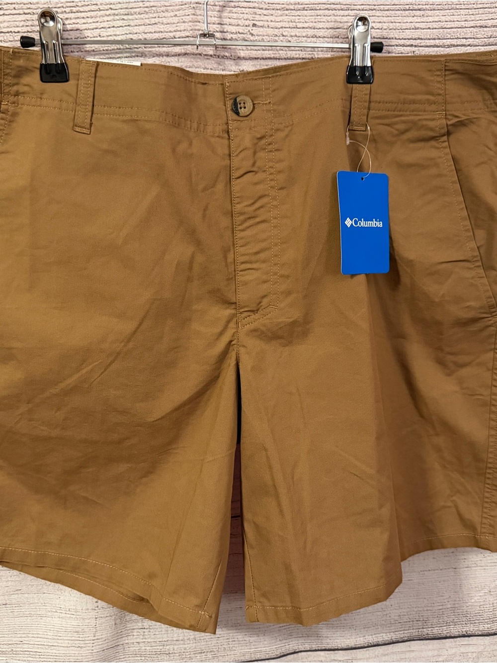 Mens NWT Columbia Pine Canyon Weekend Shorts 38 Tan Brown 8” Inseam